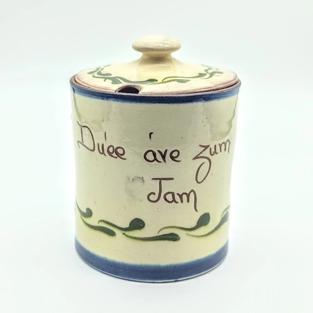 Vintage Aller Vale Devon England Pottery Covered Jam Jar